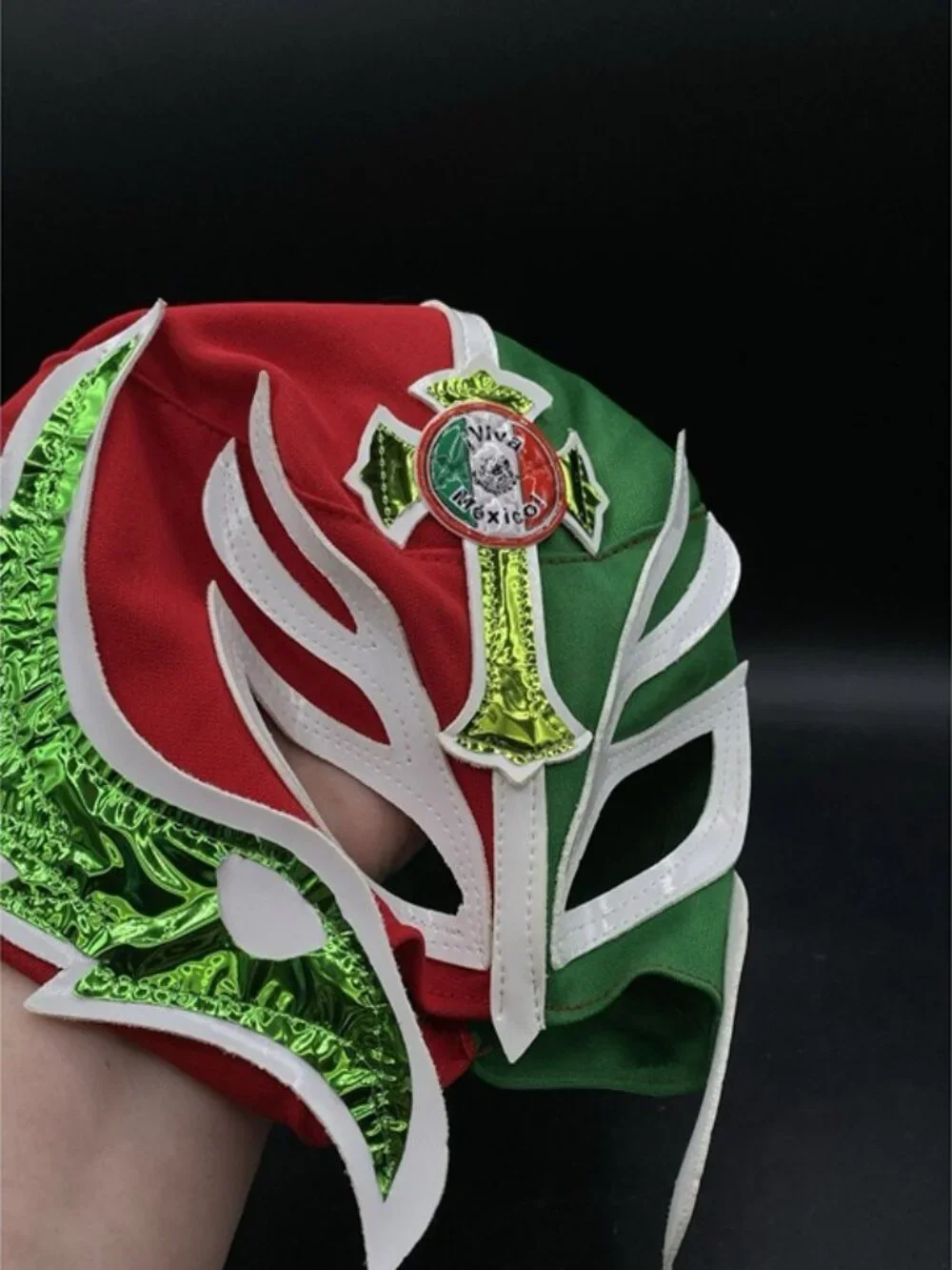 Mexican Lucha Libre Wrestling Mask Red Green White Rey Mysterio #1 - Picture 3 of 11